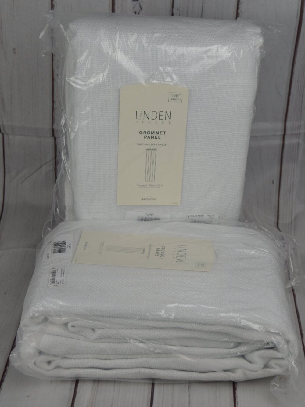 Linden Street Bayshore Grommet Panel Blackout Curtains Cool White 50in x 108in